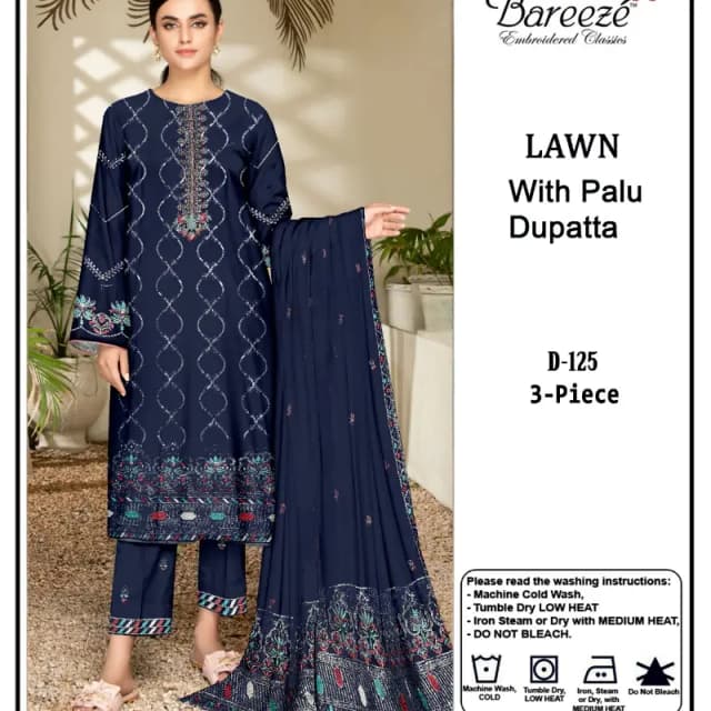 Fancy Morning Show Variety Lawn Cotton 3PC Fully Embroidered.  Shirt, Duppta and Trouser  Embroidered 3pc Unstiched Suit