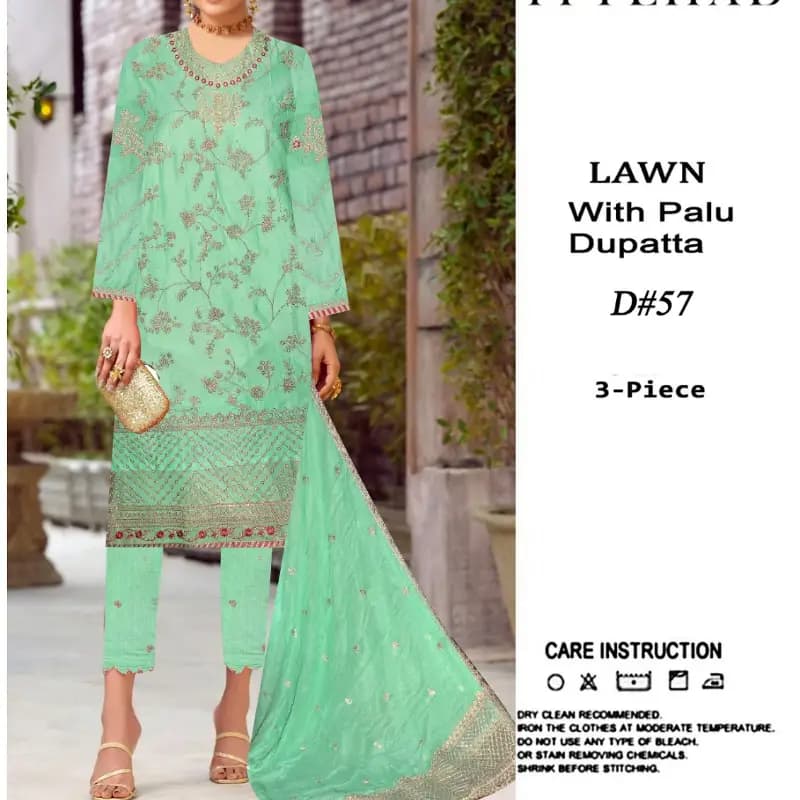 Fancy Morning Show Variety Lawn Cotton 3PC Fully Embroidered.  Shirt, Duppta and Trouser  Embroidered 3pc Unstiched Suit