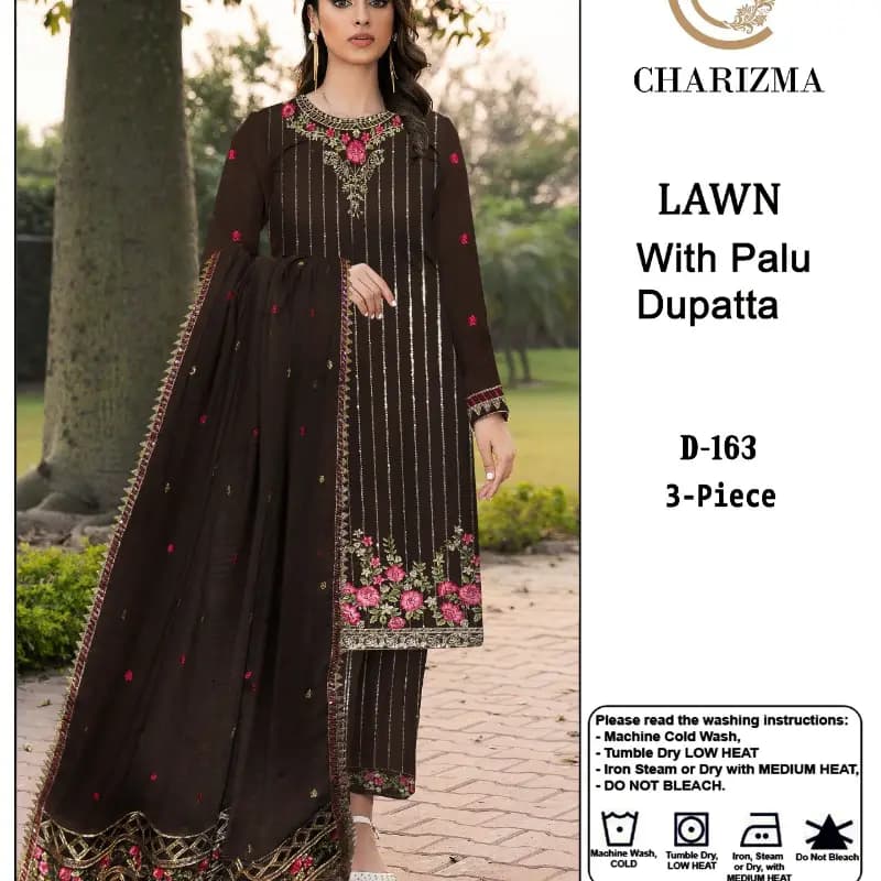 Fancy Morning Show Variety Lawn Cotton 3PC Fully Embroidered.  Shirt, Duppta and Trouser  Embroidered 3pc Unstiched Suit