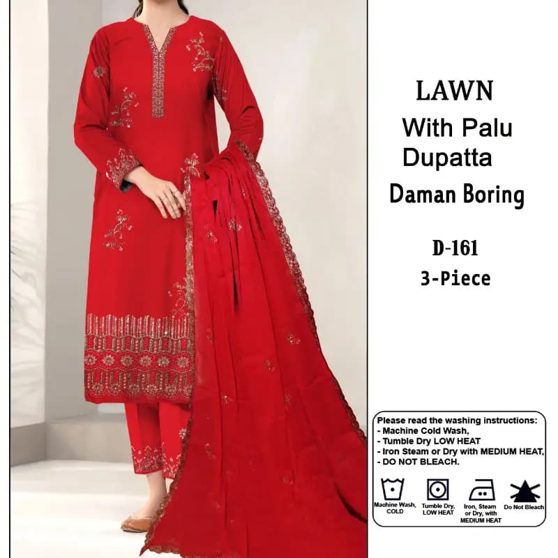 Fancy Morning Show Variety Lawn Cotton 3PC Fully Embroidered.  Shirt, Duppta and Trouser  Embroidered 3pc Unstiched